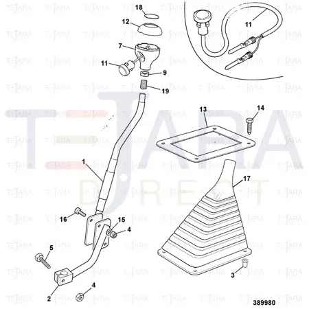 JCB Part No.# 128/C0600, GA KNOB gearlever - JCB Spare Parts