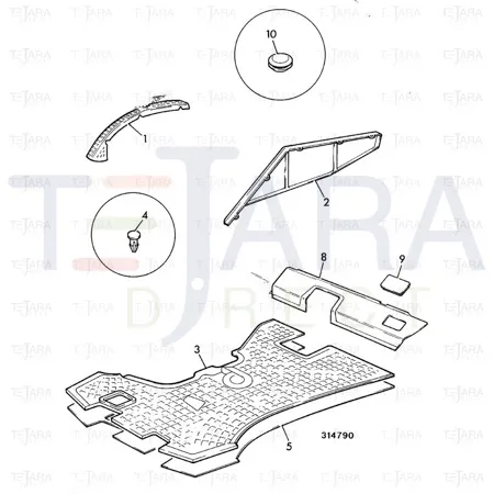 JCB Part No.# 123/06058, (W) (P) FLOORMAT UNDERLAY - JCB Spare Parts