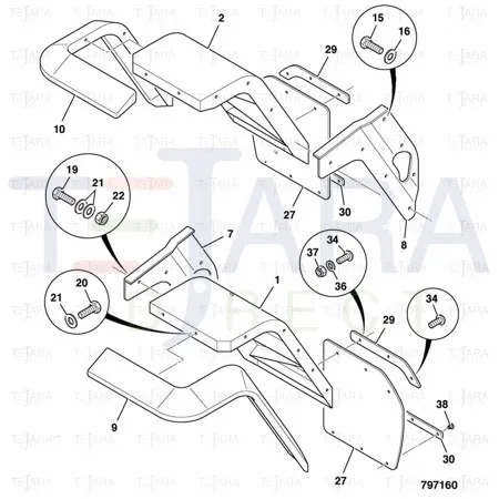 JCB Part No.# 331/54656, CLAMP STRIP-MUDFLAP - JCB Spare Parts