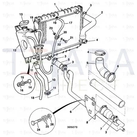 JCB Part No.# 834/00791, Hose exp/tank to radiator - JCB Spare Parts