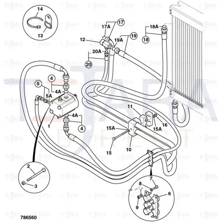 JCB Part No.# 613/08400, Hose 1/2" BSP 870 mm - JCB Spare Parts