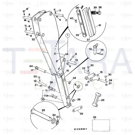 JCB Part No.# 811/90585, P/PIN 44.99/44.87*199 COATED (348/00020) - JCB Spare Parts