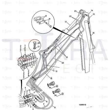 JCB Part No.# 612/26500, HOSE 3/8BSP 270mm - JCB Spare Parts