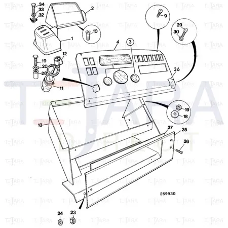 JCB Part No.# 123/05926, PANEL INSTRUMENTS - JCB Spare Parts