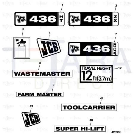 JCB Part No.# 332/R6404, Decal engine cover 436ZX - JCB Spare Parts