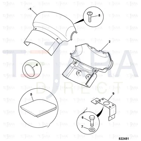 JCB Part No.# 331/33070, (W) (P) STEER COL UPPER CVR - JCB Spare Parts