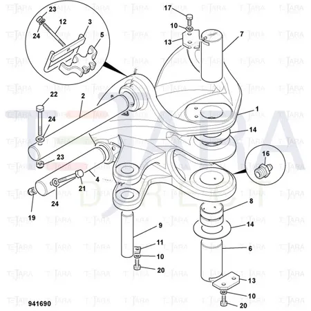 JCB Part No.# 1315/3521D, BOLT M12x110 - JCB Spare Parts