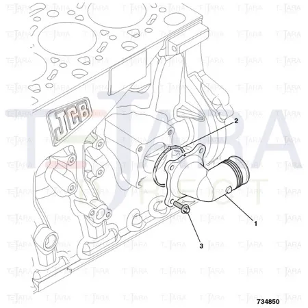 JCB Part No.# 320/04547, GA COOLANT INLET.ABI - JCB Spare Parts