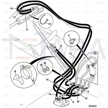 JCB Part No.# 613/08000, HOSE - JCB Spare Parts