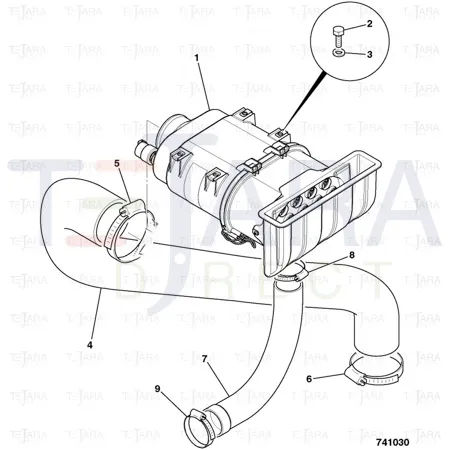 JCB Part No.# 834/10967, AIR INDUCTION HOSE - JCB Spare Parts