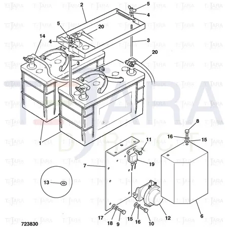 JCB Part No.# 826/10838, WING-NUT M6 (BR3) - JCB Spare Parts