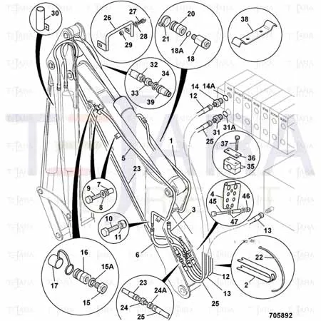 JCB Part No.# 629/27000, HOSE 5/8BSP 980mm - JCB Spare Parts