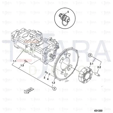 JCB Part No.# JRJ0213, COUPLING - MAIN PUMP - JCB Spare Parts