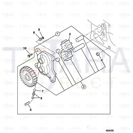 JCB Part No.# 02/801290, Pump engine oil - JCB Spare Parts