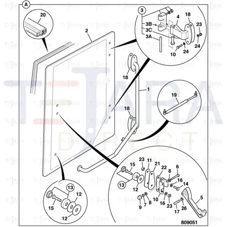 JCB Part No.# 813/10244, WINDOW GASKET X300 - JCB Spare Parts