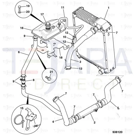 JCB Part No.# 332/C6431, HOSE - TOP T3 MECH - JCB Spare Parts