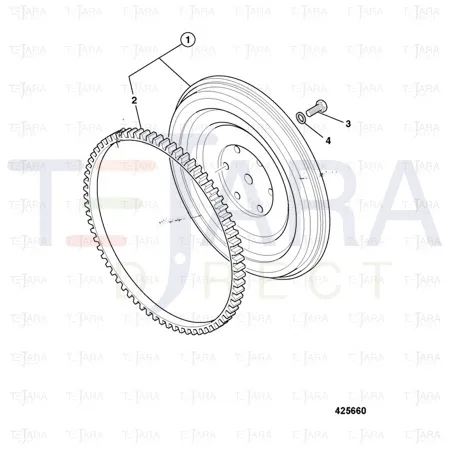 JCB Part No.# 02/202564, FLYWHEEL - JCB Spare Parts