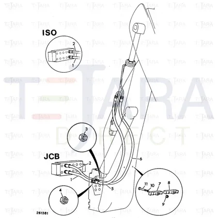 JCB Part No.# 614/04900, HOSE 5/8BSP 950mm - JCB Spare Parts