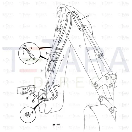 JCB Part No.# 613/36013, JCB-HOSE 1/2BSP X 815 - JCB Spare Parts