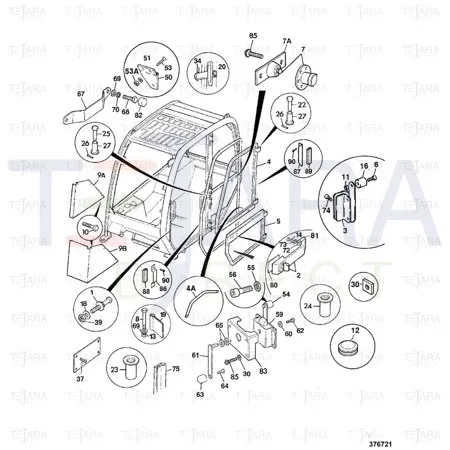 JCB Part No.# 162/03226, (W) (P) HINGE PIN - CENTRAL. - JCB Spare Parts