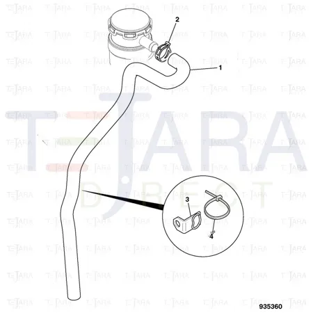 JCB Part No.# 320/07726, HOSE, CCV OUTLET - LONG - JCB Spare Parts