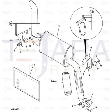 JCB Part No.# 331/56940, W.A. EXHAUST (NATASP) - JCB Spare Parts
