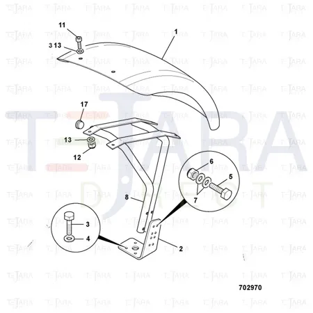 JCB Part No.# 331/31575, R/H FRONT FENDER - JCB Spare Parts