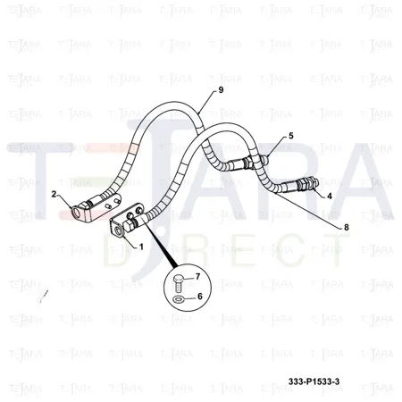 JCB Part No.# 1705/0808, ADAPTOR ORFS M -08/M -08 BULKHEAD ST - JCB Spare Parts