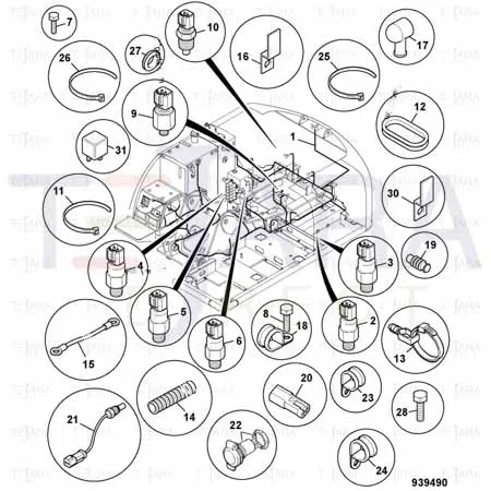 JCB Part No.# 332/J3265, BOOST PRESSURE SW SERVICE LINK - JCB Spare Parts