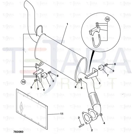 JCB Part No.# 821/10149, CLAMP U BOLT ASSEM - JCB Spare Parts