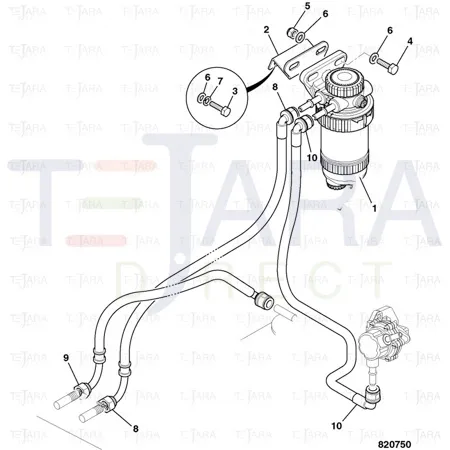 JCB Part No.# 649/51873, FUEL HOSE 1350MM 180PHASE - JCB Spare Parts
