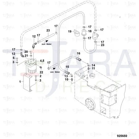 JCB Part No.# 2883/09245, Hose Fuel - JCB Spare Parts