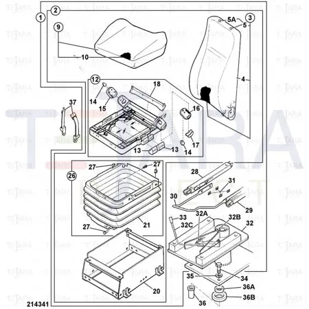JCB Part No.# 823/10441, OUTER SPACER.SEAT - JCB Spare Parts