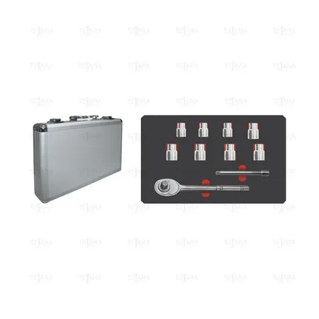 SET OF 10 SOCKETS WRENCHES 3/8" TITANIUM - EGA Master
