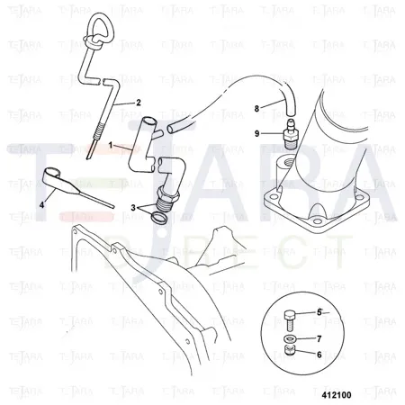 JCB Part No.# 123/05942, TUBE FILLER - JCB Spare Parts
