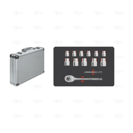 SET OF 13 SOCKETS WRENCHES 1/2" (8-32 MM) TITANIUM - EGA Master