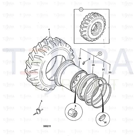 JCB Part No.# 42/925318, TYRE BKT XL GRIP 23.5-25Wheel Loader-F/R - JCB Spare Parts