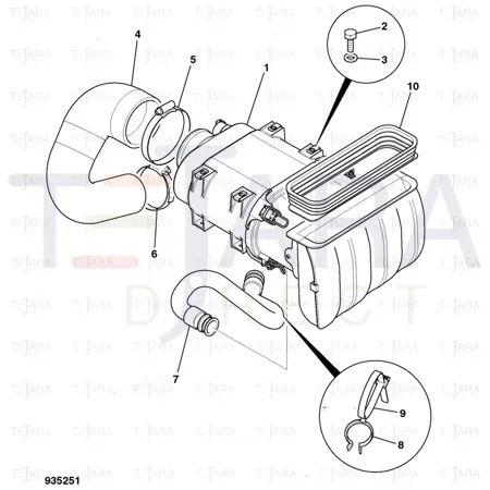 JCB Part No.# 332/C1489, Clip hose - JCB Spare Parts