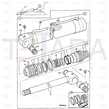 JCB Part No.# 590/40155, WA.ROD 214E DIPPER - JCB Spare Parts
