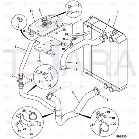 JCB Part No.# 821/10439, EAR CLAMP OETIKER 22.5 RER - JCB Spare Parts