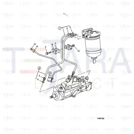 JCB Part No.# 02/200423, PIPE FUEL - JCB Spare Parts