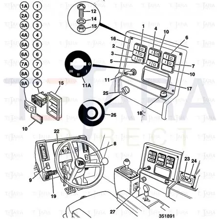 JCB Part No.# 701/80339, PARKBRAKE SWITCH - JCB Spare Parts