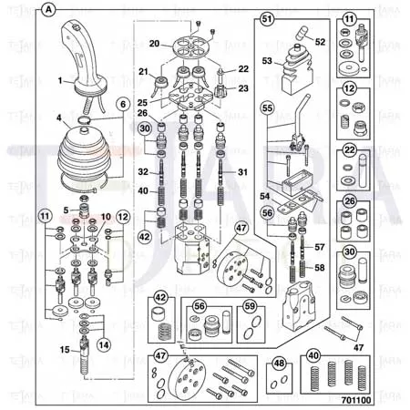 JCB Part No.# 998/10935, Kit Lever operating - JCB Spare Parts