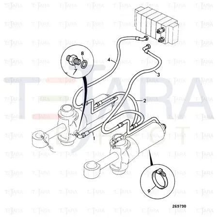 JCB Part No.# 629/80130, (W) (P) (TRK) HOSE 3/8BSP x 1410Lg - JCB Spare Parts