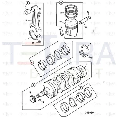 JCB Part No.# 02/634781, Kit Main Bearing S - JCB Spare Parts