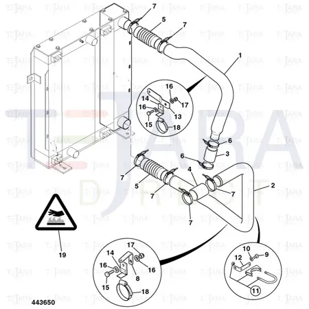 JCB Part No.# 834/10644, HOSE,SILICON - JCB Spare Parts