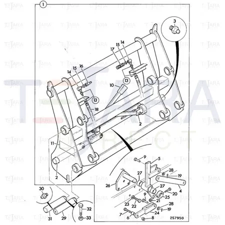 JCB Part No.# 980/89487, Quickhitch assembly mechanical - JCB Spare Parts