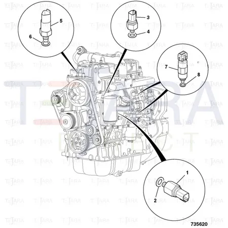 JCB Part No.# 320/04558, COOLANT SWITCH/SENDER - JCB Spare Parts