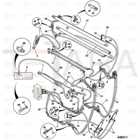JCB Part No.# 614/80077, HOSE 5/8BSP 4650mm - JCB Spare Parts