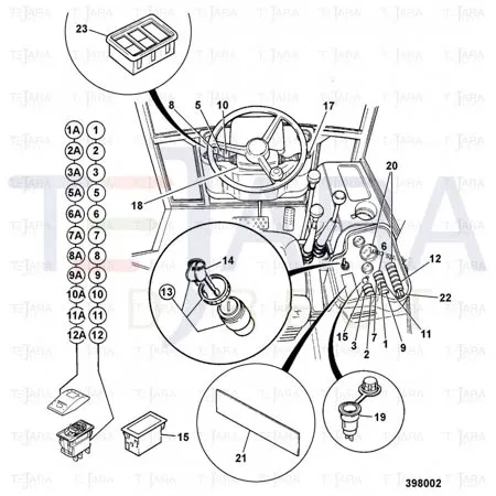 JCB Part No.# 701/58700, (W) (P) DECAL - SWITCH HAZARD - JCB Spare Parts